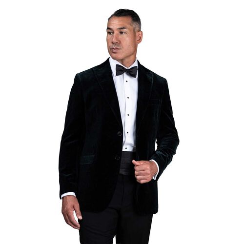 Rembrandt Lyon Bottle Green Paisley Velvet Blazer